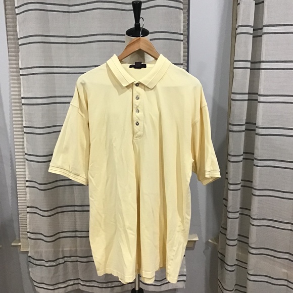 Antigua Other - Antigua Men XXL Yellow Cotton Legacy Short sleeve Polo Shirt Golf Casual